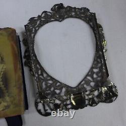 1890's Victorian Sterling Silver Ornate English Picture Frame Renaissance Style