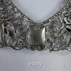 1890's Victorian Sterling Silver Ornate English Picture Frame Renaissance Style