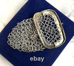 19g Antique Sterling Silver Mesh Coin Purse Chatelaine 3 Ornate Victorian Vtg