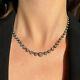 26ct Lab Created Diamond 925 Sterling Silver Victorian Style Riviere Necklace