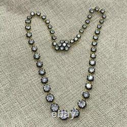 26Ct Lab Created Diamond 925 Sterling Silver Victorian Style Riviere Necklace