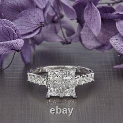 2.15 Cttw PRINCESS Moissanite Engraved PERSONALIZED Victorian Style Sparkle RING