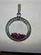 3ct Victorian Style Magnifying Glass Loop Pendant Ruby Stone 925 Sterling Silver