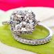 3.25 Ctw Princess Cut Victorian Style Bridal Set Engagement Ring Platinum Plated