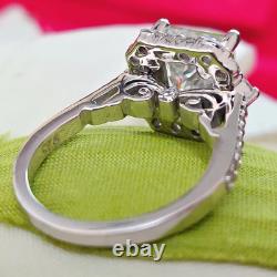 3.25 Ctw Princess Cut Victorian Style Bridal Set Engagement Ring Platinum Plated