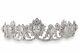 925 Sterling Silver Tiara Cubic Zirconia Victorian Style Floral Cluster Jewelry