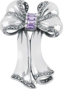 Amethyst Victorian Style Bow Brooch Sterling Silver Ari D Norman