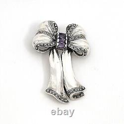 Amethyst Victorian Style Bow Brooch Sterling Silver Ari D Norman