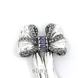 Amethyst Victorian Style Bow Brooch Sterling Silver Ari D Norman