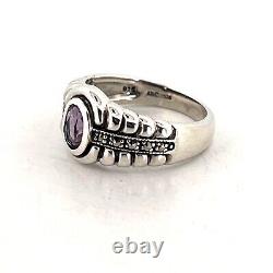 Amethyst and Marcasite Victorian Style Ring 925 Sterling Silver by Ari D Norman