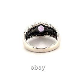 Amethyst and Marcasite Victorian Style Ring 925 Sterling Silver by Ari D Norman