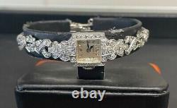 Antique Chalet Platinum, White Gold & 1cttw. Victorian Style Woman's 8in. Watch