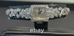 Antique Chalet Platinum, White Gold & 1cttw. Victorian Style Woman's 8in. Watch