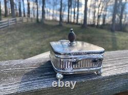 Antique Silver Plate Sardine Box Server Victorian Footed Chafing Dish Style