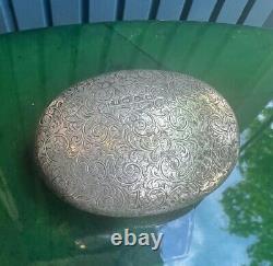 Antique Solid Sterling Silver English Victorian Style Tobacco snuff Box