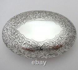 Antique Sterling Silver Victorian Style Tobacco Snuff Squeeze Box Large 4¼