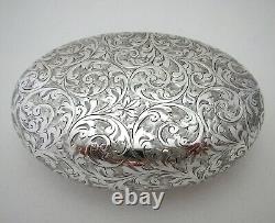 Antique Sterling Silver Victorian Style Tobacco Snuff Squeeze Box Large 4¼