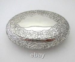 Antique Sterling Silver Victorian Style Tobacco Snuff Squeeze Box Large 4¼