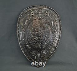 Antique Victorian Silver Plated Shield In 16 Century Renaissance Style to sword
