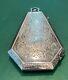 Antique Victorian Sterling Silver Powder Compact, Engraved, Coffin Style