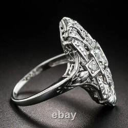 Antique Victorian Style 0.7Ct Round Cut CZ Wedding Engagement Ring In 925 Silver