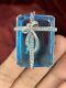 Antique Victorian Style Art Silver Cubic Zircon And Aquamarine Bow Brooch