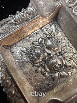 Antique Victorian Style Ashtray 6 trays 800 Silver