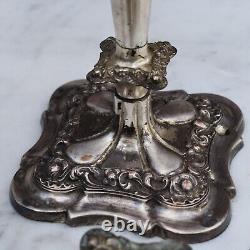 Antique Victorian Style Ornate English Five Arm Silver Plate Candelabra