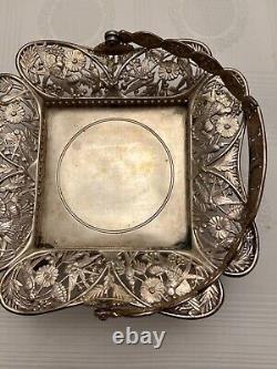 Antique Victorian Style Silver Plated Brides Basket