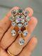 Antique Victorian Style Natural Diamond Woman Brooch 925 Silver