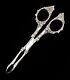 Antique/vintage C1940 Heavy Solid Sterling Silver Victorian Style Scissor Tongs
