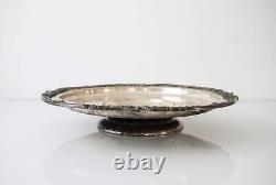 Antique vintage round silver tray Victorian style silver-plated Platter