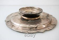 Antique vintage round silver tray Victorian style silver-plated Platter