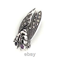 Beetle Pin Brooch Victorian Style 925 Sterling Silver English Hallmarks