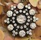 Black Metal Plated Cz Brooch 925 Sterling Silver Victorian Style Estate Jewelry