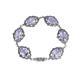 Bracelet Victorian Style 925 Sterling Silver Set With Amethyst And Marcasite