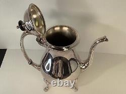 CRESCENT MFG Co. Silver Plated Lion Footed Victorian Style tea & coffee service