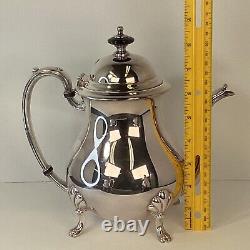 CRESCENT MFG Co. Silver Plated Lion Footed Victorian Style tea & coffee service