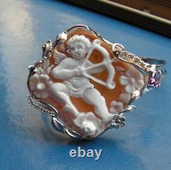 Cameo Bracelet Shell Victorian Style 925 Silver Made in Italy cupid angel