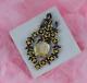 Citrine Gemstone Floral Victorian Style Pendant 925 Silver Gold Plated Jewelry