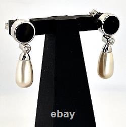 Elegant Drop Earrings Victorian Style 925 Sterling Silver English Hallmarks Set