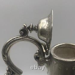 English Victorian Style Decanter or Pitcher Silver Plated Cut Glass Starburst