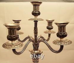 Five-Light German Silver Victorian Style / Shabbos Candelabra