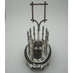 Gothic Style Victorian Oak and Silver Plated Toast Rack
