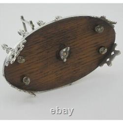 Gothic Style Victorian Oak and Silver Plated Toast Rack