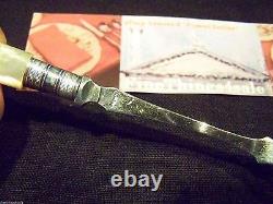 Grand Sheffield Victorian Style Silver Mother Of Pearl Olive Pickle Serving Fork