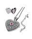 Heart Locket Victorian Style 925 Sterling Silver English Hallmarks Set With