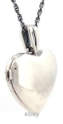 Heart Locket Victorian Style 925 Sterling Silver English Hallmarks Set With