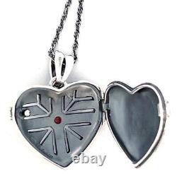 Heart Locket Victorian Style 925 Sterling Silver English Hallmarks Set With