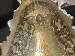 Large Victorian Style Repousse Figural Boat Cherub Dragon Centerpiece Bowl